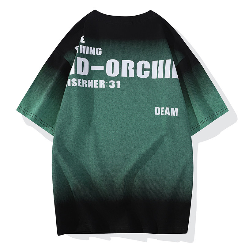 83356-P45男士渐变短袖T恤夏季薄款潮牌青少年冰感宽松百搭,男装T恤,电商D310B