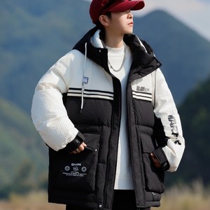 79011-特P258港风男士羽绒服潮牌宽松白鸭绒冬装棉服外套男时尚图片