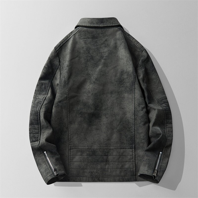 JK897-P100轻熟风机车皮衣外套男秋冬韩版西装领休闲pu皮夹克潮,男装皮衣,电商D310B