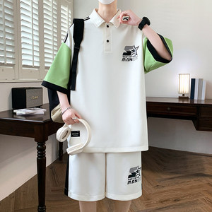 TZ24362-特P55潮流短袖t恤男夏季青少年休闲穿搭衫运动套装图片