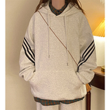 二开W9806-特P50华棉三条杠连帽卫衣男女春秋宽松oversize慵懒，男装卫衣，电商D310B