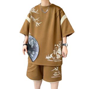 84350-特P50新中式套装男潮短袖T恤搭配一套青少年短裤两件套图片