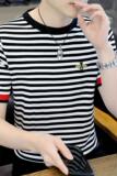 7332-P45半袖毛衣男士圆领针织衫潮流个性青年内搭短袖t恤，男装T恤，电商D310B