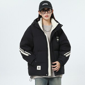 79007-特P258冬季情侣羽绒服美式运动风宽松保暖外套学院风男女图片