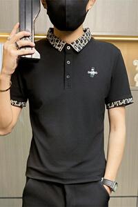 PL039-P40夏季刺绣T恤男短袖POLO衫潮牌ins半袖潮流休闲百搭图片
