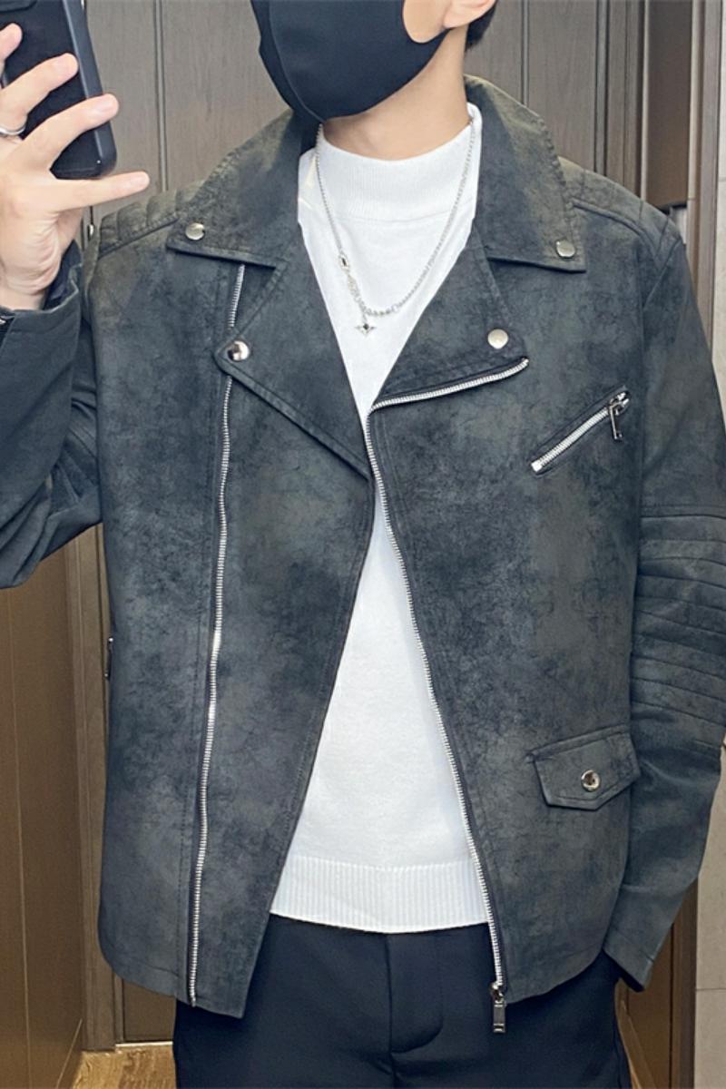 JK897-P100男士英伦皮衣水洗复古夹克休闲外套潮流修身痞帅机车服,男装夹克,电商D310B