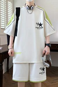 TZ24355-特P50短袖t恤套装男夏季学生一套休闲青少年半袖夏装潮图片