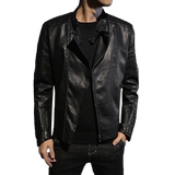JK779-P98斜拉链皮衣男机车服潮流修身韩版休闲男士外套夹克潮，男装皮衣，电商D310B