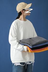 8501中性女装潮流男女青年学生韩版港风宽松BF风INS休闲卫衣图片