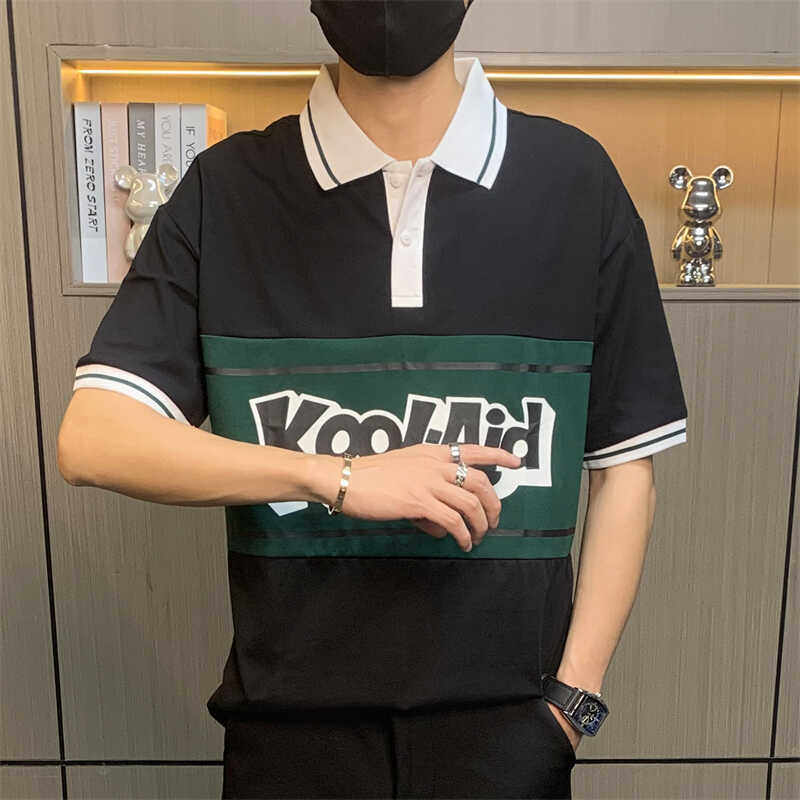 PL063-P40学生polo衫男款短袖修身潮流t恤高级感痞帅潮牌带领,男装Polo衫,电商D310B