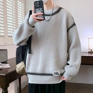 84506-特P60秋冬休闲圆领毛衣男针织打底衫,潮流穿搭男的图片