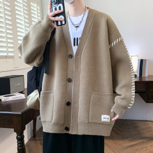 84871-P65秋冬新款针织开衫毛衣男外套港风宽松外套图片