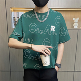 TX160-P40男士t恤短袖夏季潮牌字母印花宽松圆领上衣男士休闲体恤，男装T恤，电商D310B