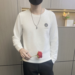 W3401-特P35社会小伙圆领卫衣男士长袖t恤潮流青年打底衫上衣图片