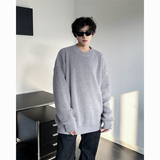 现货M869-特P50灰色毛衣男秋冬款宽松慵懒风内搭打底针织衫，男装针织衫/毛衣，电商D310B