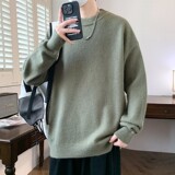 84766-P50秋冬休闲圆领纯色圆领毛衣男针织打底衫，男装针织衫/毛衣，电商D310B