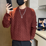 5325-特P68简约潮牌宽松ing肌理感卫衣男生港风毛衣打底衫，男装针织衫/毛衣，电商D310B