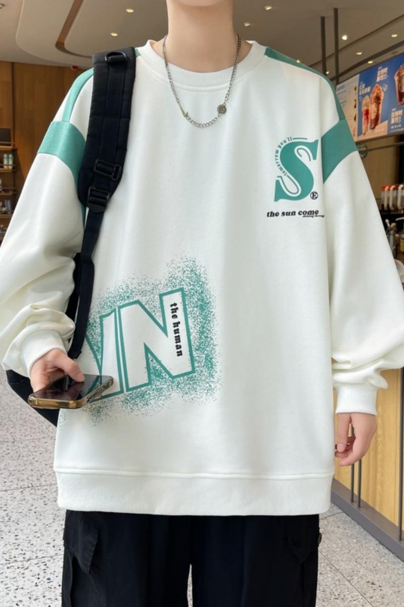 W24211-特P40秋季休闲卫衣男长袖T恤打底衫港风宽松打底衫,男装卫衣,电商D310B