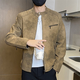 JK893-P100水洗复古皮衣男外套潮流修身帅气机车服男士立领夹克衫，男装皮衣，电商D310B