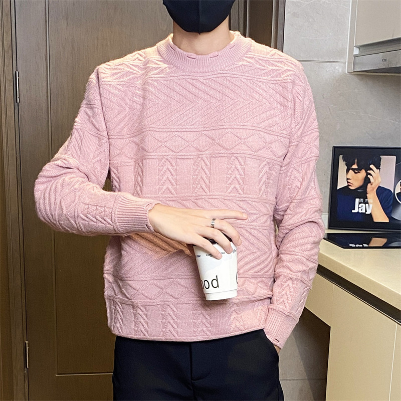 M3020-特P68圆领破洞毛衣男女宽松韩版百搭加厚打底针织衫上衣,男装针织衫/毛衣,电商D310B