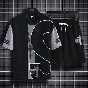 7553-P60短袖套装男士夏季潮流薄款休闲运动t恤夏装时尚衣服图片