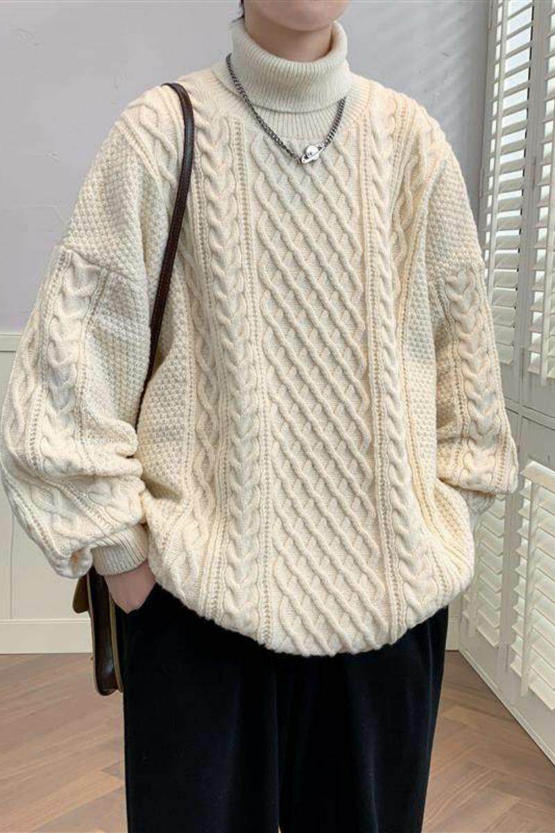 77157-P55秋冬新款休闲毛衣男长袖针织衫港风宽松毛衣打底衫,男装针织衫/毛衣,电商D310B