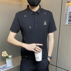 PL045-特P40控65夏季翻领短袖polo衫男时尚百搭个性休闲欧货潮衣图片