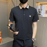 PL049-特P40控65欧货轻奢短袖翻领POLO衫时尚格子撞色青年T恤，男装Polo衫，电商D310B