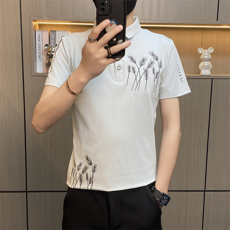 PL010-特P35社会小伙男士t恤polo衫短袖翻领潮牌时尚休闲个性潮流,男装Polo衫,电商D310B