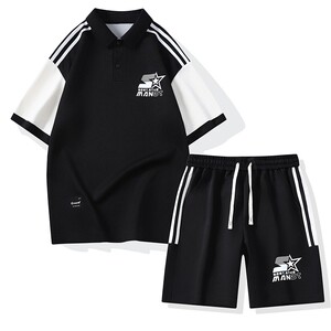TZ24362-特P55 夏季短袖T恤男套装休闲两件套套翻领衫图片