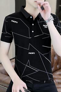 83017-P35新款翻领T恤男休闲短袖