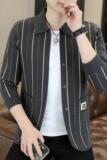 84805-P65秋季开衫毛衣男长袖针织衫条纹外套，男装针织衫/毛衣，电商D310B