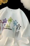 W3291-P50星星圆领卫衣潮牌男美式多巴胺休闲外套印花套头，男装卫衣，电商D310B