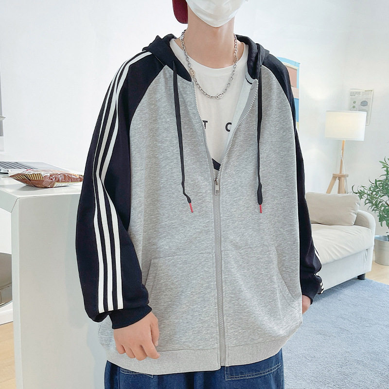 现货二开GSY9913-特P55连帽卫衣外套男秋季开衫休闲百搭拉链,男装卫衣,电商D310B