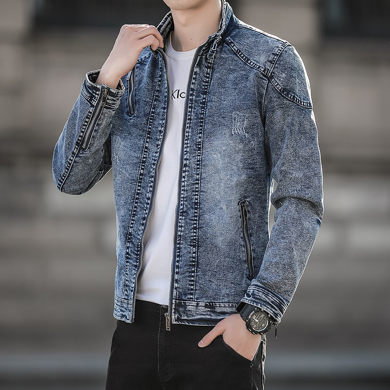 JK1823-P100美式经典牛仔外套男复古做旧水洗工装夹克痞帅潮,男装夹克,电商D310B