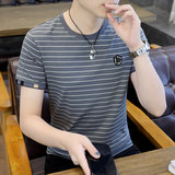73307-P35条纹短袖t恤男士潮牌夏季男装上衣服宽松体恤潮流男装，男装Polo衫，电商D310B