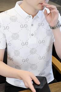 84009-P35春秋新款短袖T恤男休闲打底衫男士修身衫商务休闲图片