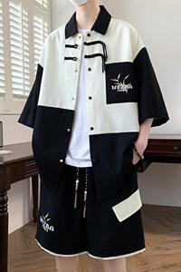 TZ24322-特P60风夏季潮短袖衬衣休闲短裤运动套装潮图片