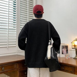 83931-P50 秋冬新款休闲毛衣男长袖针织衫 港风宽松毛衣打底衫图片