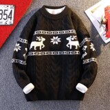 84625-特P52圣诞节麋鹿毛衣男冬季情侣款线衣打底衫宽松针织衫，男装针织衫/毛衣，电商D310B