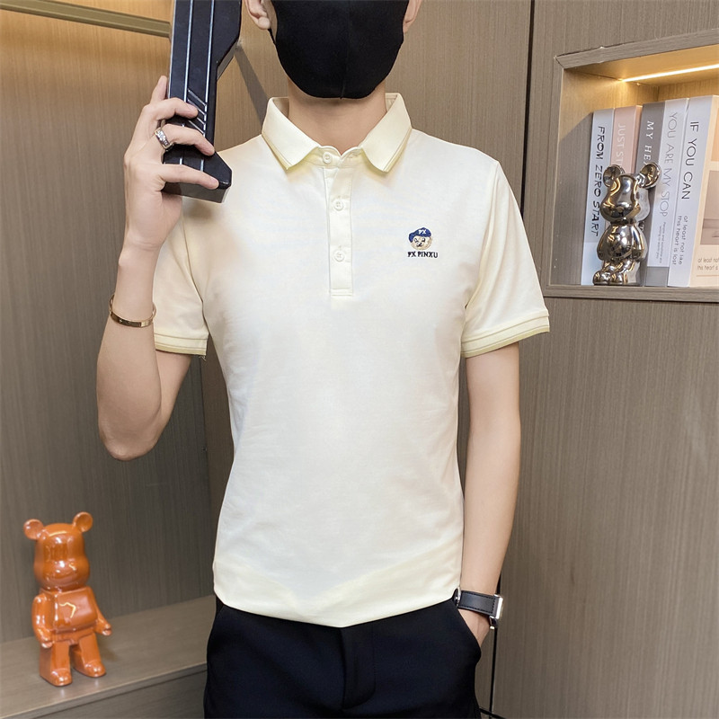 PL033-P40社会小伙男士polo衫夏季刺绣翻领短袖t恤潮流休闲,男装Polo衫,电商D310B