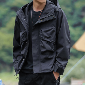 JK582-特P75机能风情侣户外冲锋衣女工装外套男士登山服夹克图片