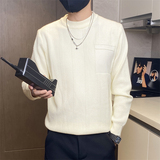 5309-特P55社会小伙修身毛衣男纯色打底衫秋冬季潮牌圆领针织衫帅，男装针织衫/毛衣，电商D310B