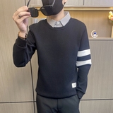 3162-P78社会小伙拼接假两件卫衣男春秋新款男士衬衫领外套男，男装卫衣，电商D310B