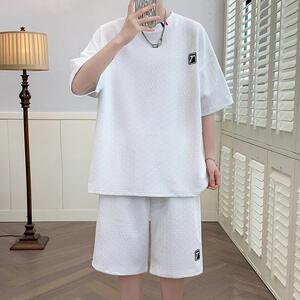 TZ23607-特P55 夏季短袖T恤男套装休闲两件套图片