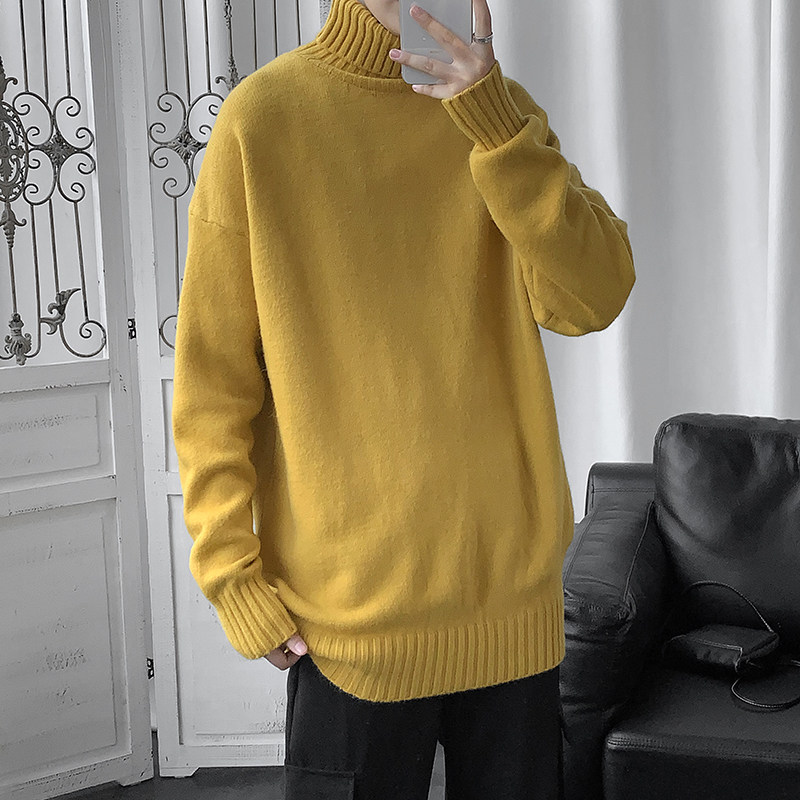 5709秋冬季ins士纯色高领毛衣韩版宽松潮流情侣学生，男装针织衫/毛衣，电商D310（原电商305）