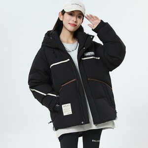 79009-特P258男士白鸭绒连帽羽绒服男冬季加厚情侣羽绒外套冬装图片