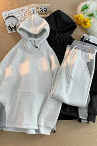 二开TZ9865-特P98休闲运动服套装男士潮宽松连帽卫衣卫裤男图片