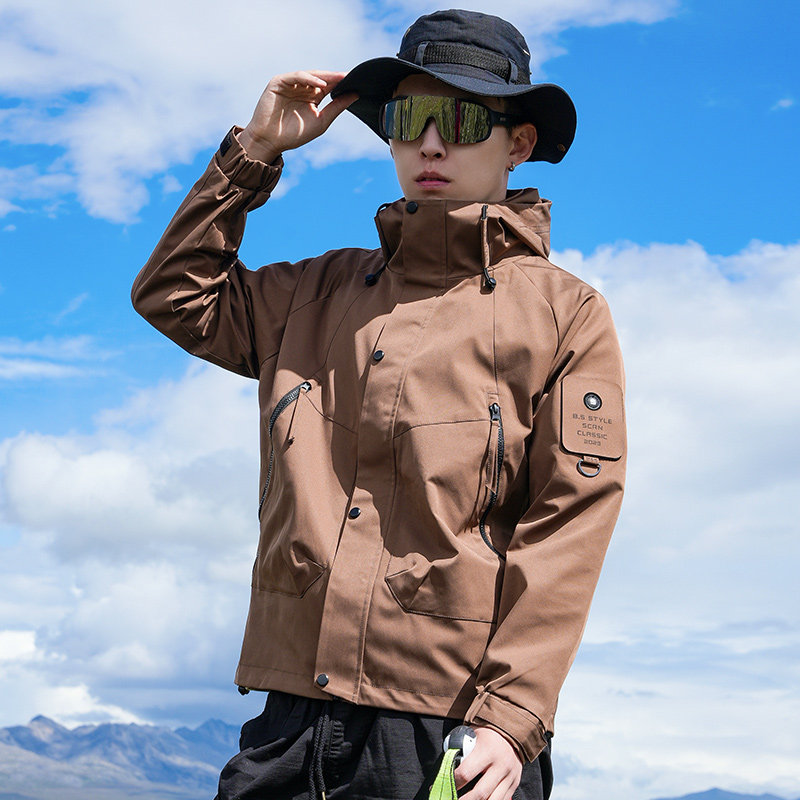 JK581-特P80冲锋衣外套连帽男款户外登山防风防水女夹克,男装夹克,电商D310B