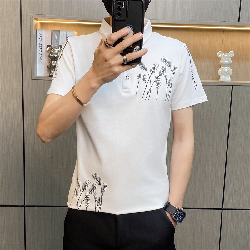 PL010-特P35社会小伙男士t恤polo衫短袖翻领潮牌时尚休闲个性潮流,男装Polo衫,电商D310B
